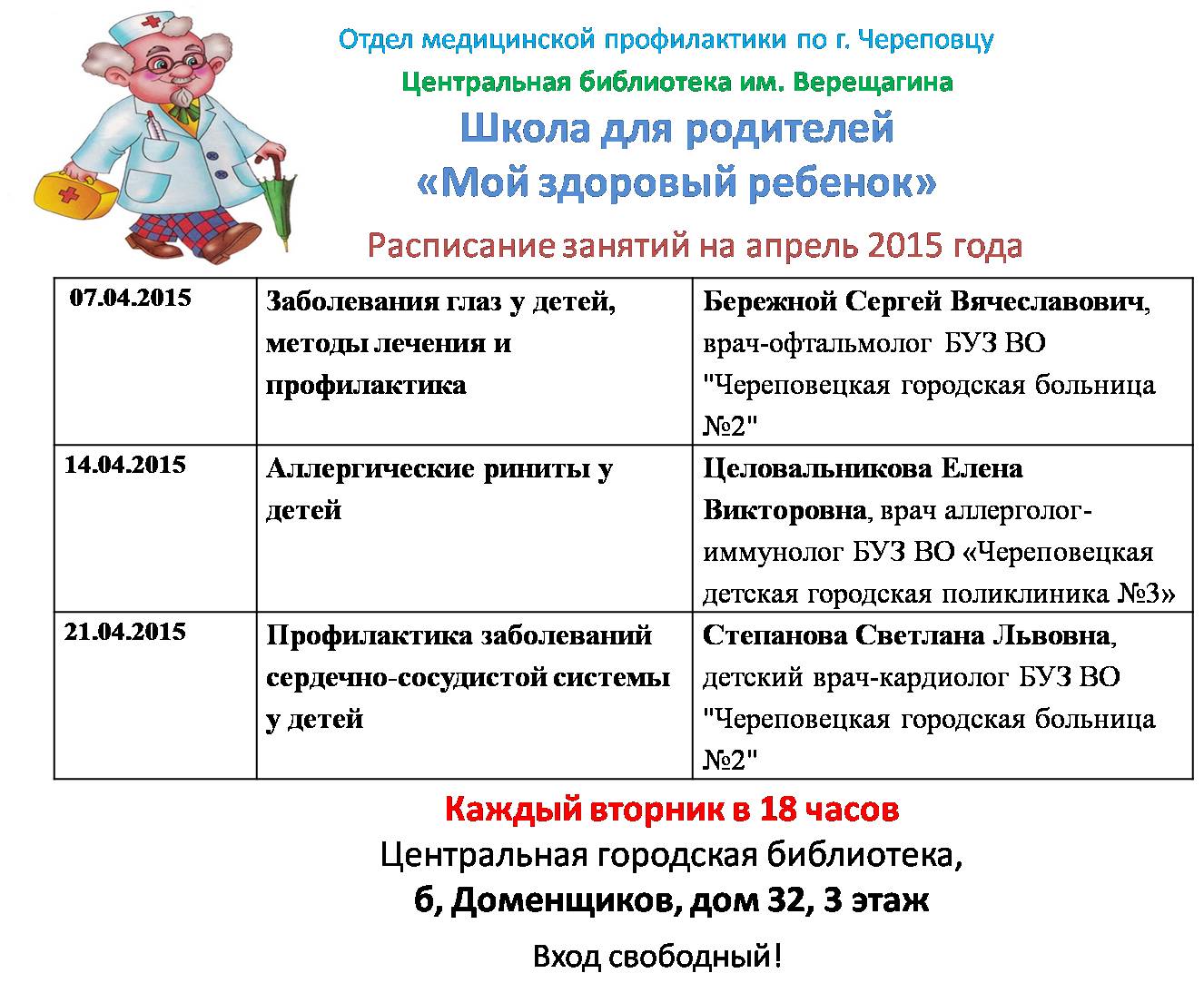 апрель здоровый ребенок
