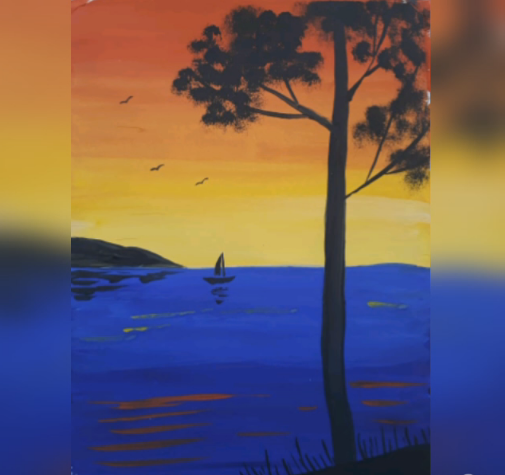 закат на море